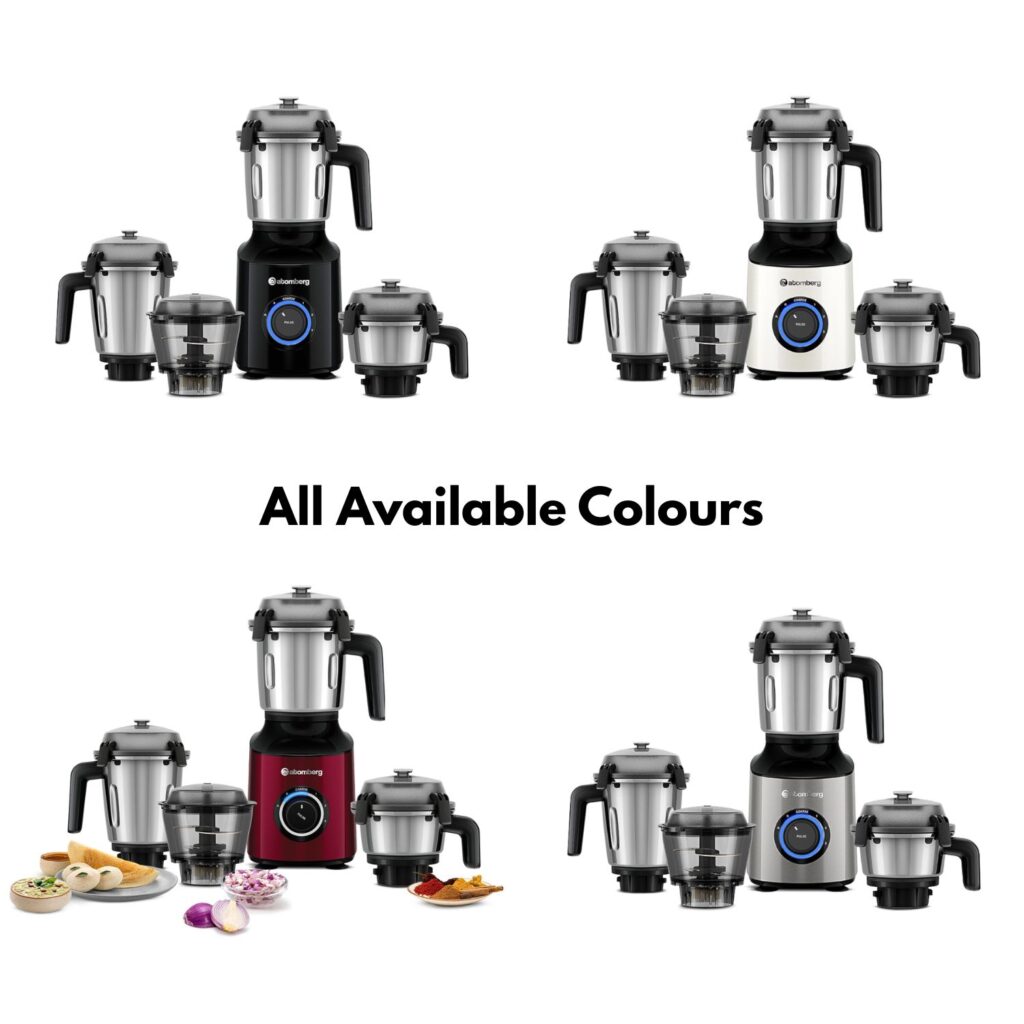 All available colours of Atomberg Zenova Mixer Grinder