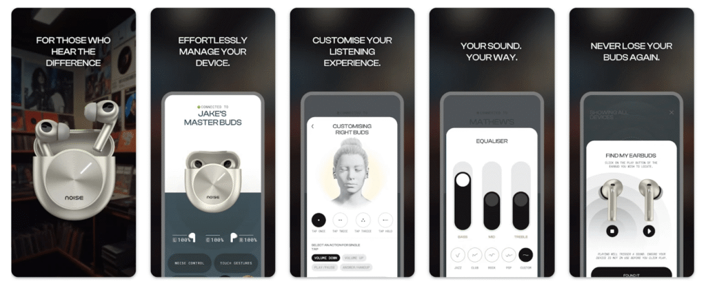 Noise Master Buds App View